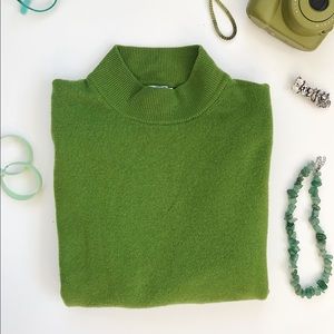 Green Lambswool Knit Sweater